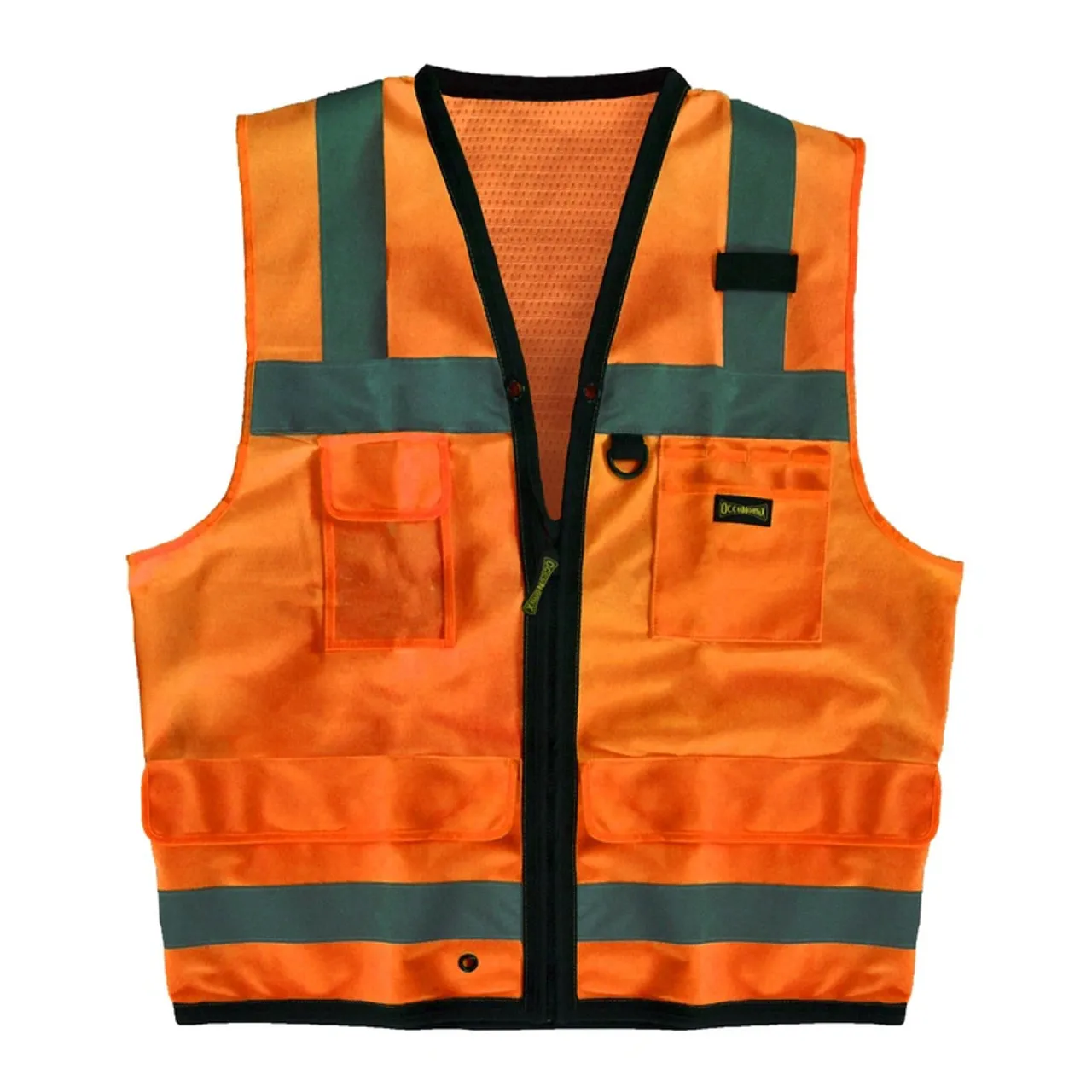 Occunomix Class 2 Hi Vis 9 Pocket Solid Polyester Surveyors Vest Yellow - Orange LUX-SSFS