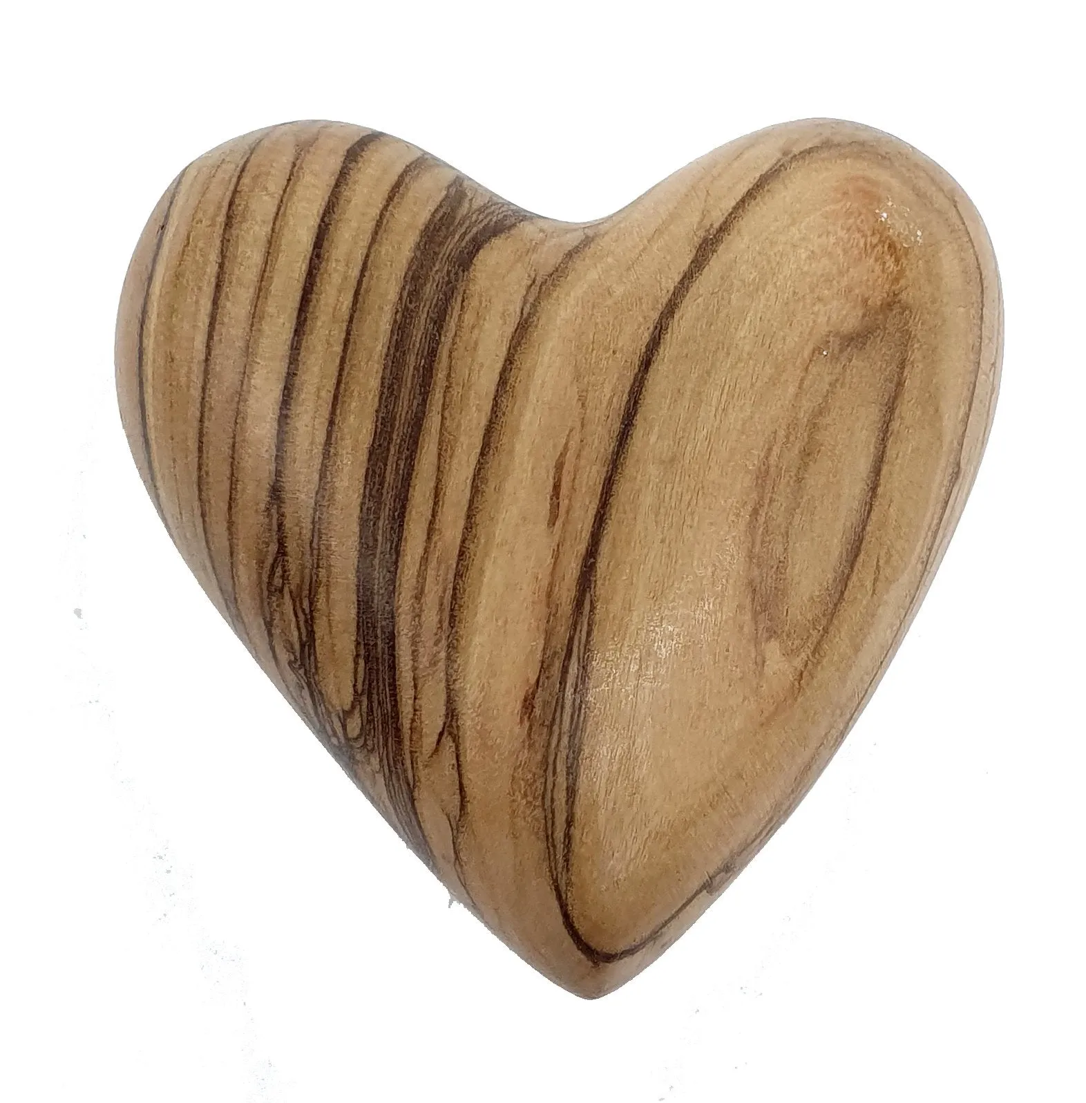 Olive Wood Heart from Bethlehem - 1.9 Inches, Zuluf Crafted Gift for Weddings, Valentines, and Expressing Love