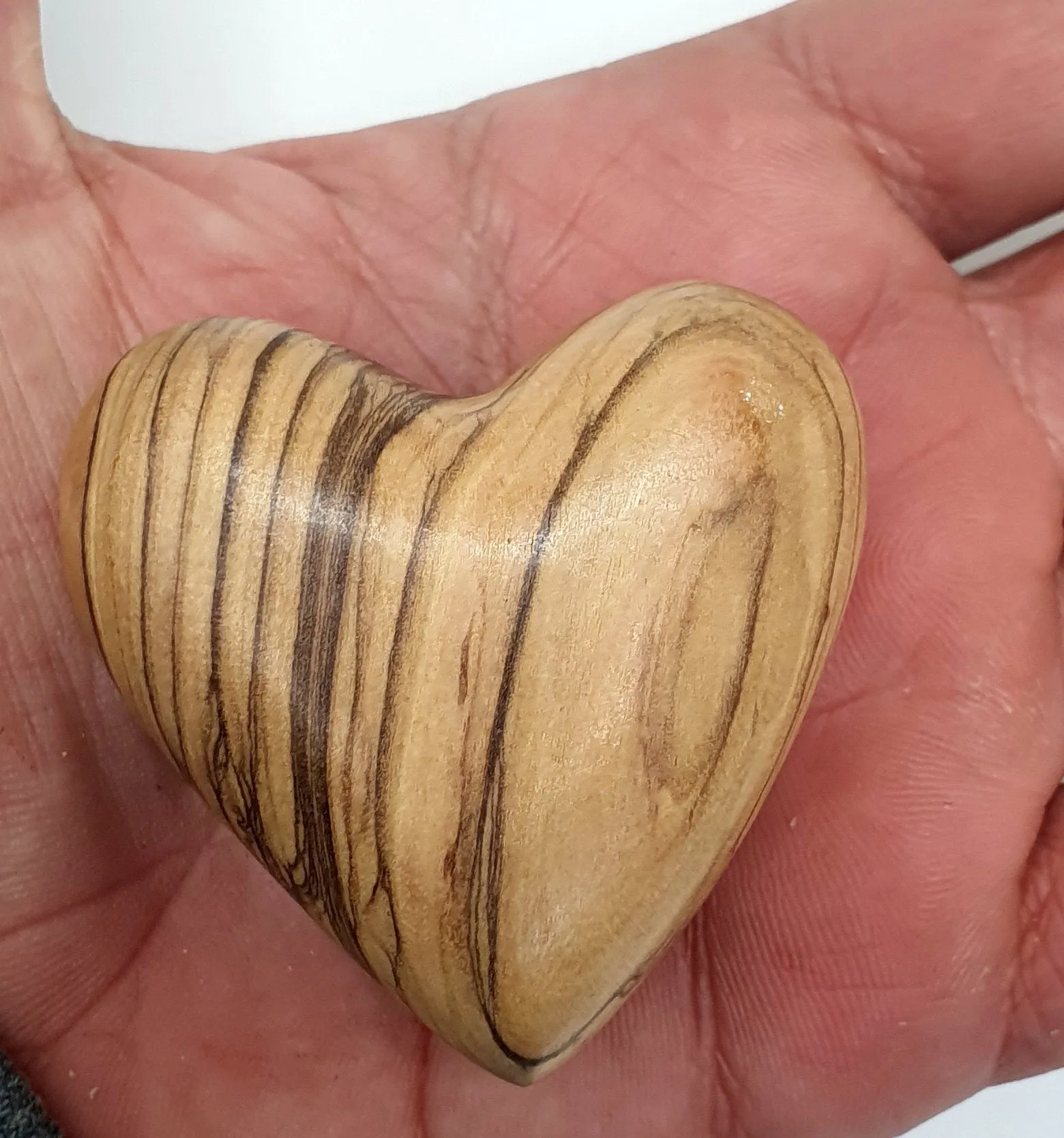 Olive Wood Heart from Bethlehem - 1.9 Inches, Zuluf Crafted Gift for Weddings, Valentines, and Expressing Love