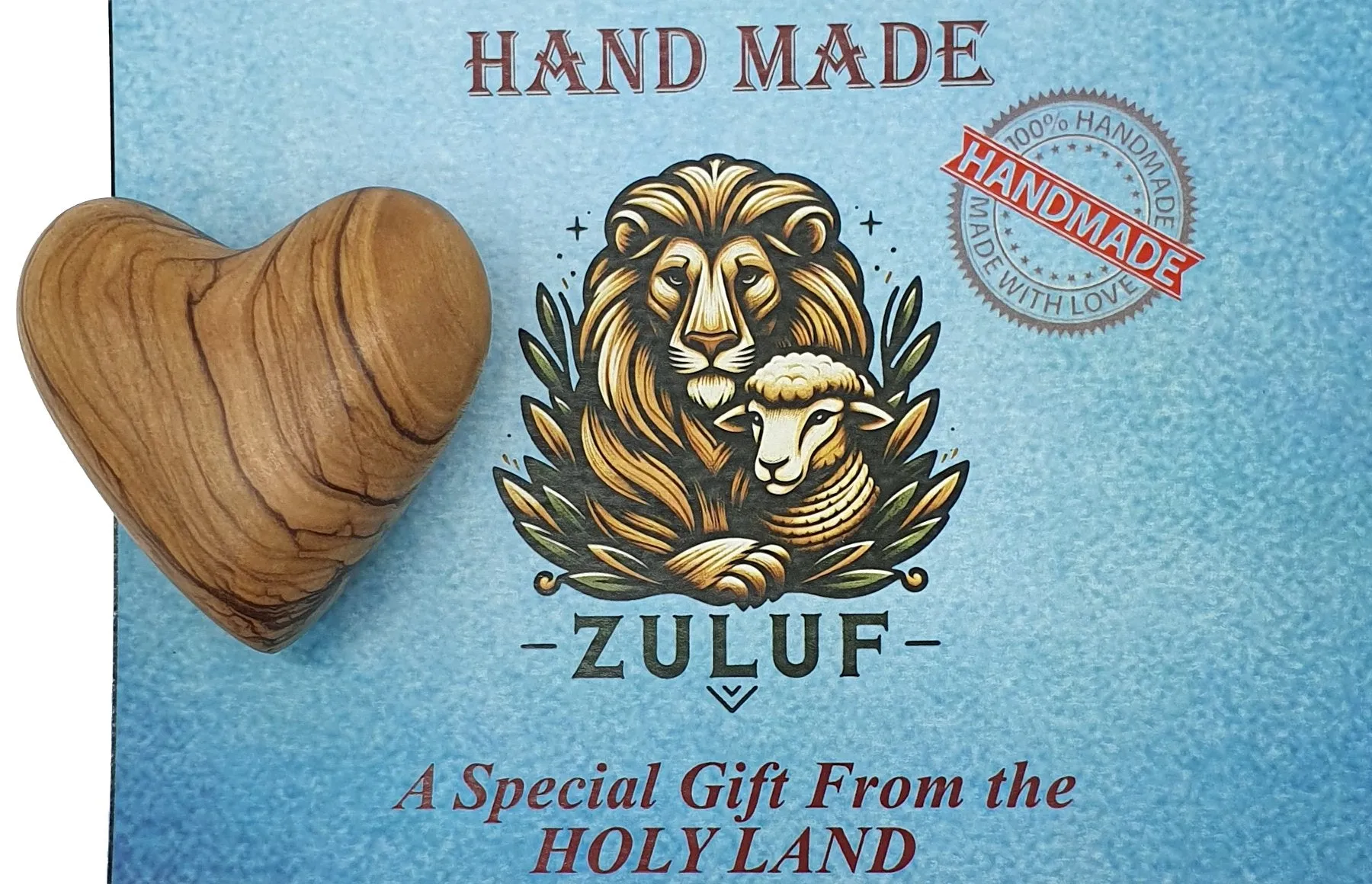 Olive Wood Heart from Bethlehem - 1.9 Inches, Zuluf Crafted Gift for Weddings, Valentines, and Expressing Love