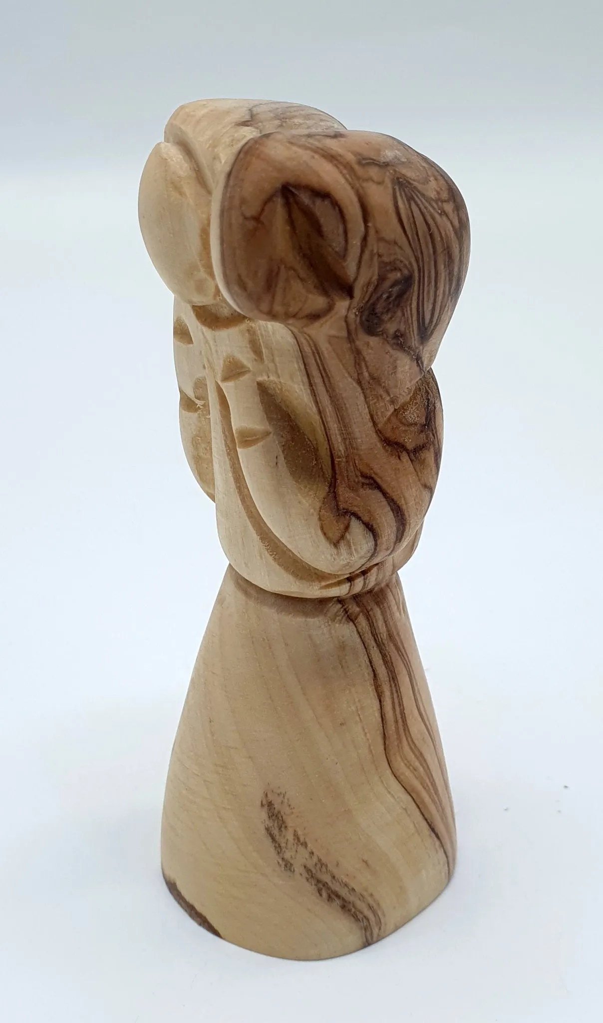 Olive Wood Shepherd Carrying the Lamb Statue - 3.8 Inches - Handcrafted Religious Sculpture for Spiritual Home Decor