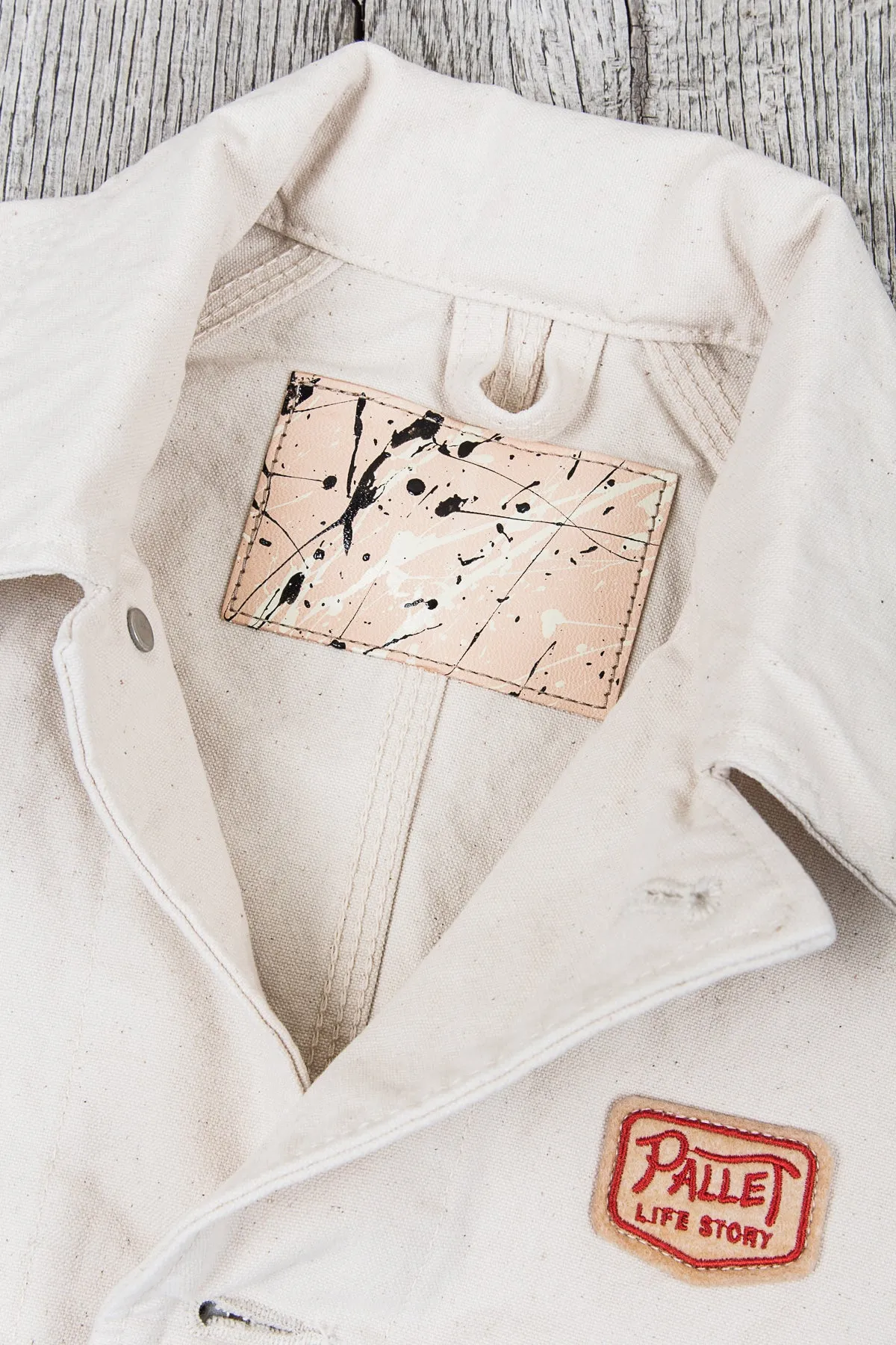 Pallet Life Story White Canvas Painter Jacket