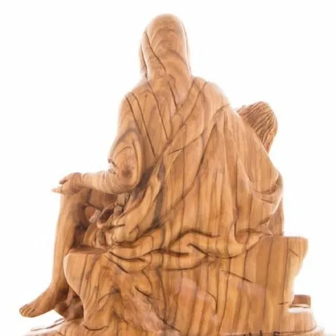 Pieta Statue, Olive Wood Carving Statue from Bethlehem 10.8