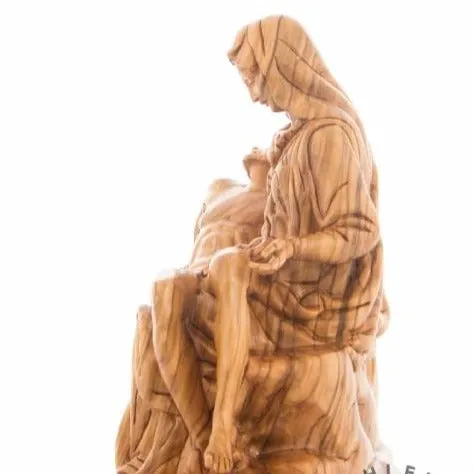 Pieta Statue, Olive Wood Carving Statue from Bethlehem 10.8