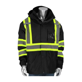 PIP Class 1 Enhanced Visibility Two-Tone 3-in-1 Rip-Stop Safety Jacket 331-1772-BK