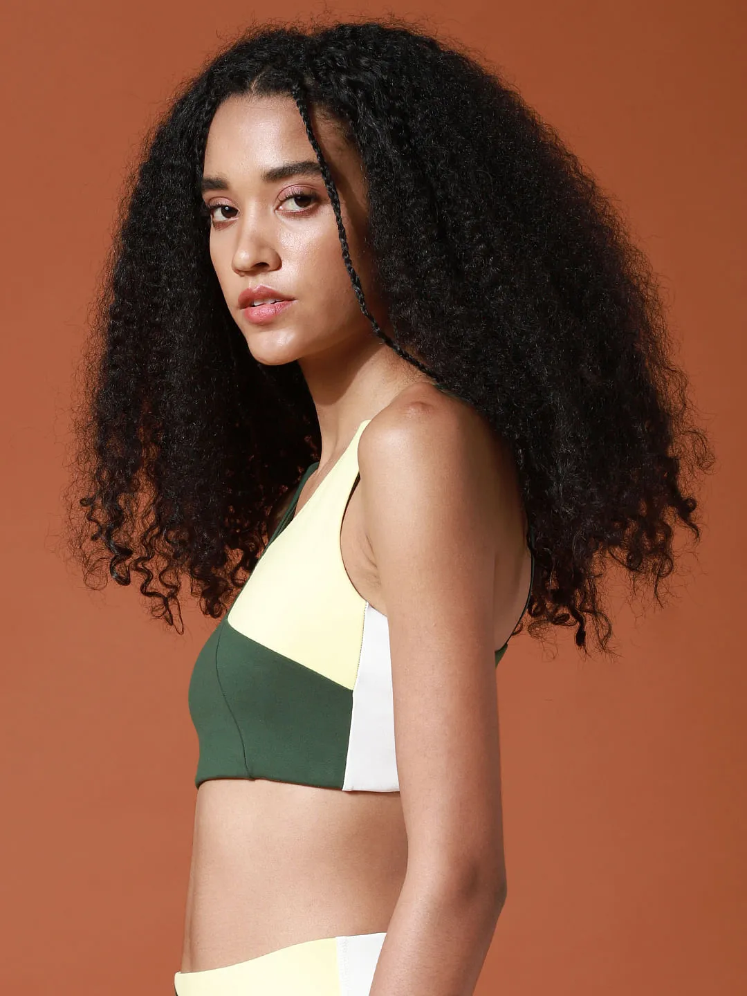 PLAY Green Colourblocked Co-ord Sports Bra