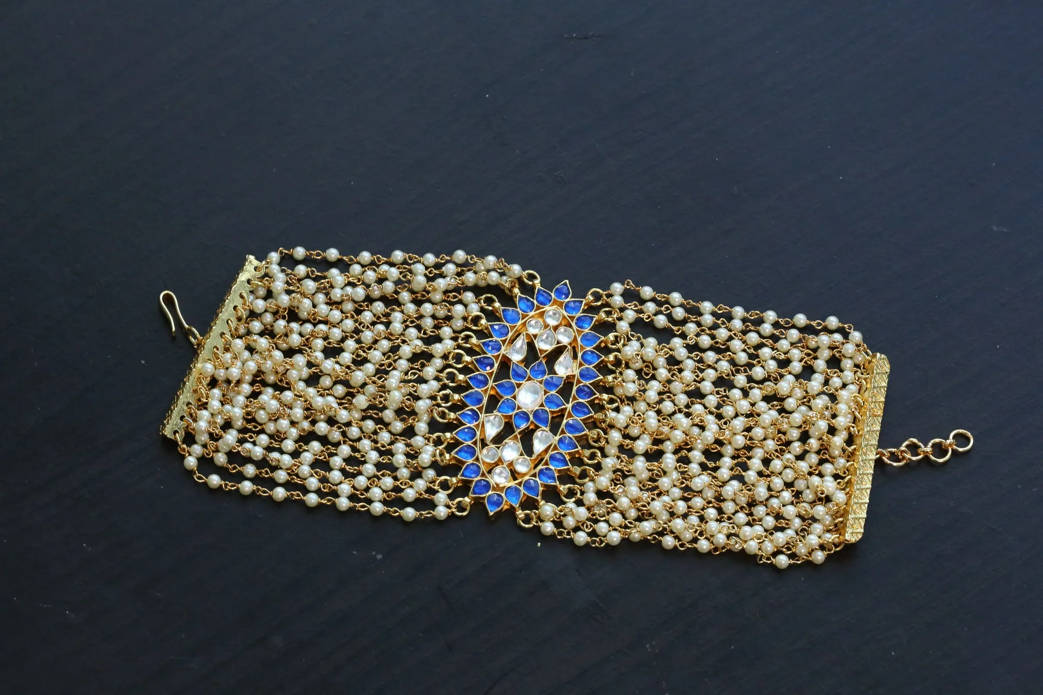 Premium Designer  Pachi Kundan Bracelet - ABJ-B102