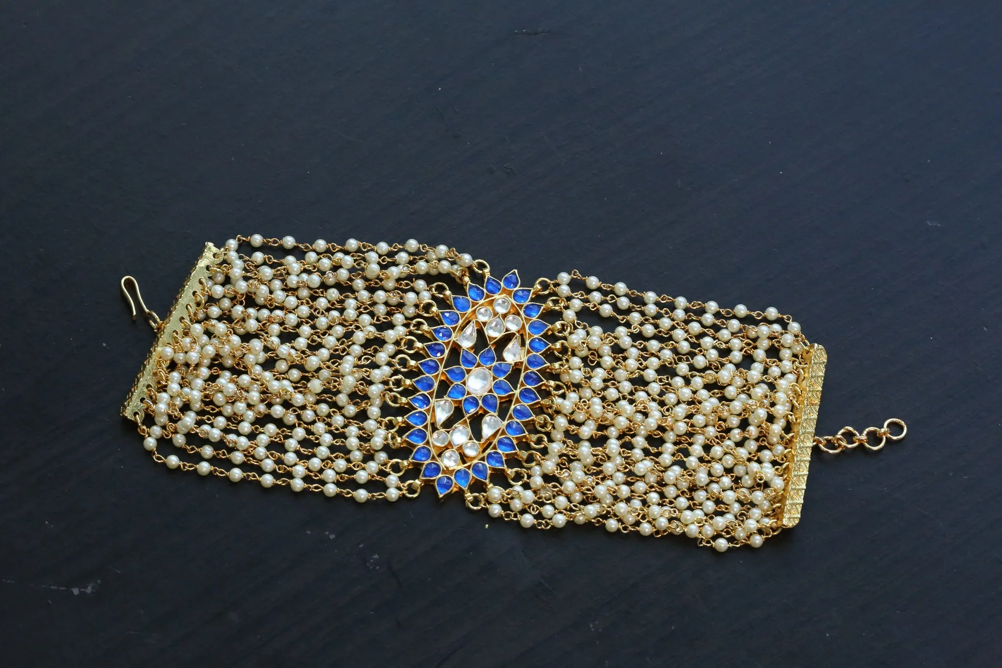 Premium Designer  Pachi Kundan Bracelet - ABJ-B102