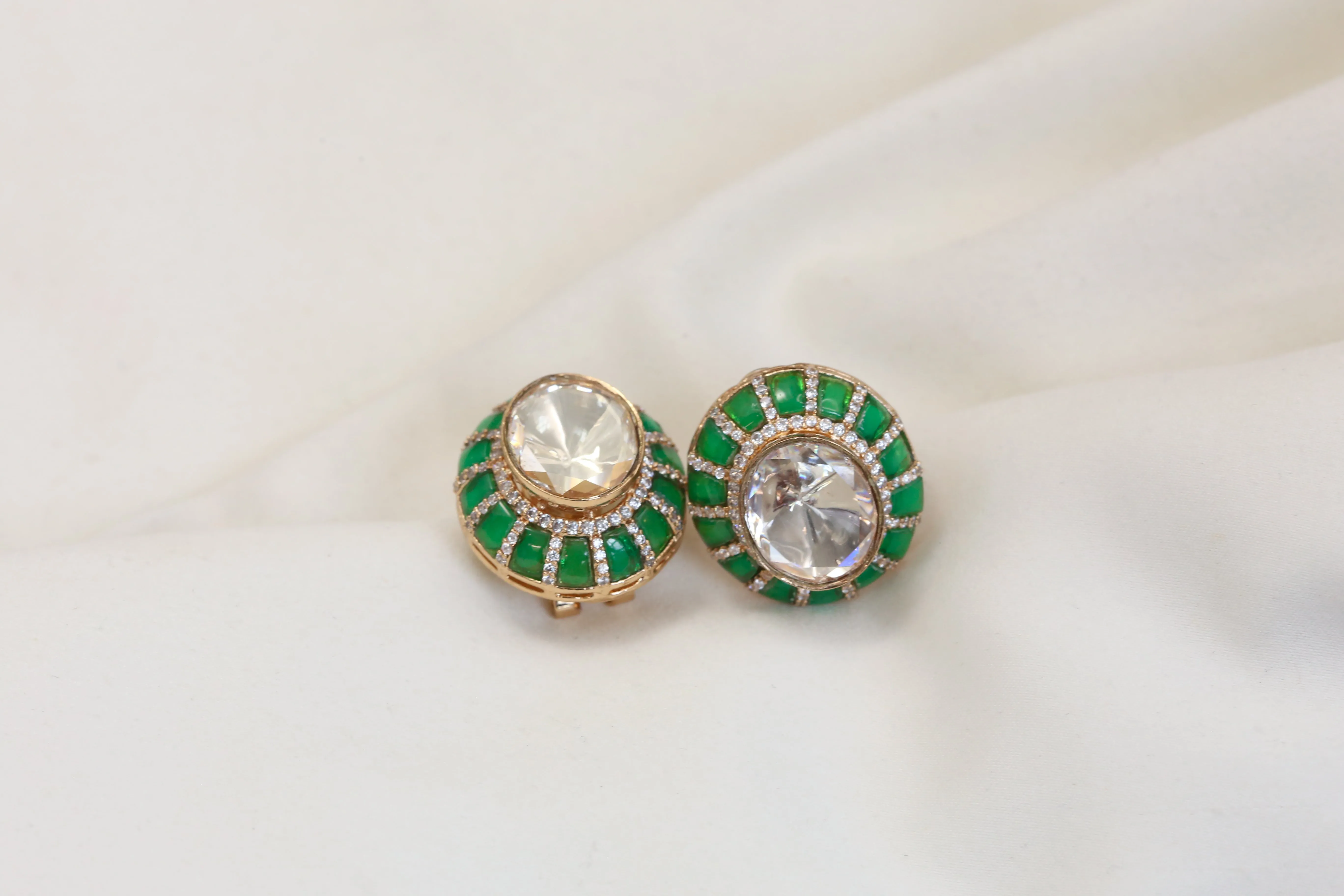 Premium Kundan & Real Moissanite Studs