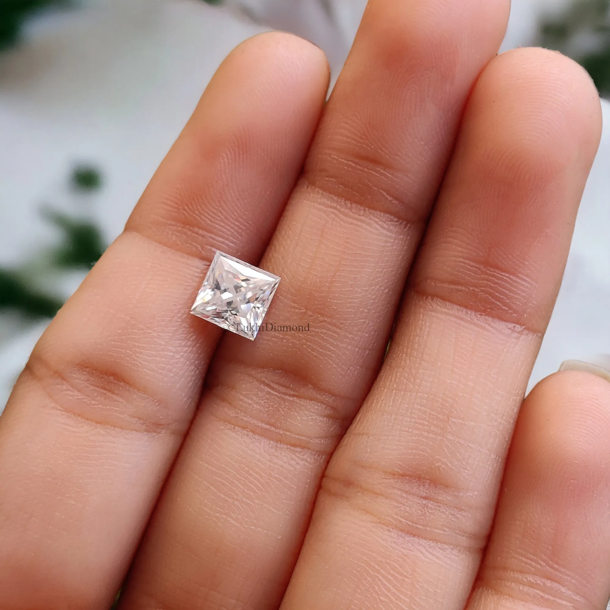 Princess Brilliant Cut Loose White Moissanite Stone 5,6,7,8,9 MM Vintage Antique Handcrafted Eye Clean Moissanite Engagement Gif