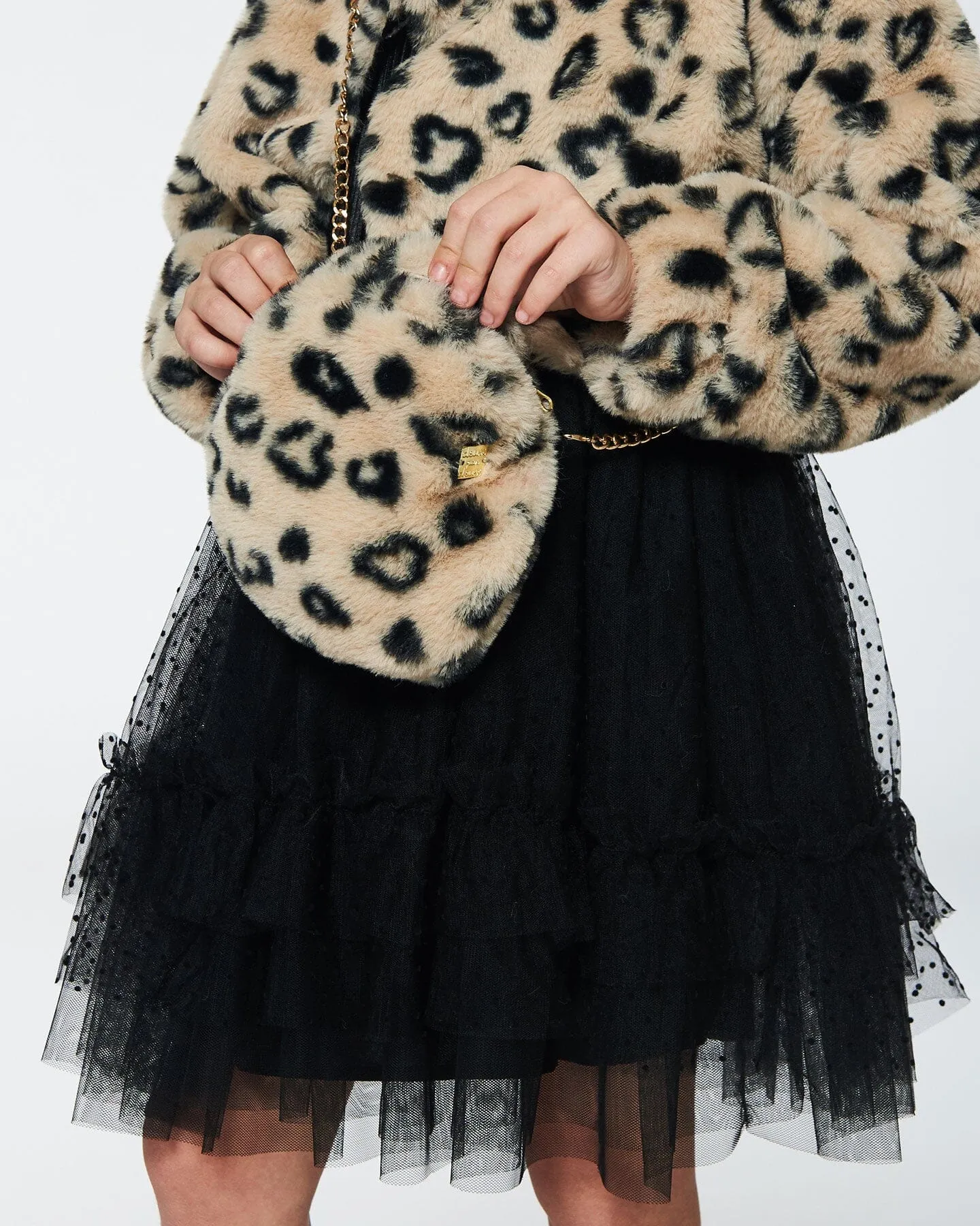 Printed Leopard Faux Fur Shoulder Bag