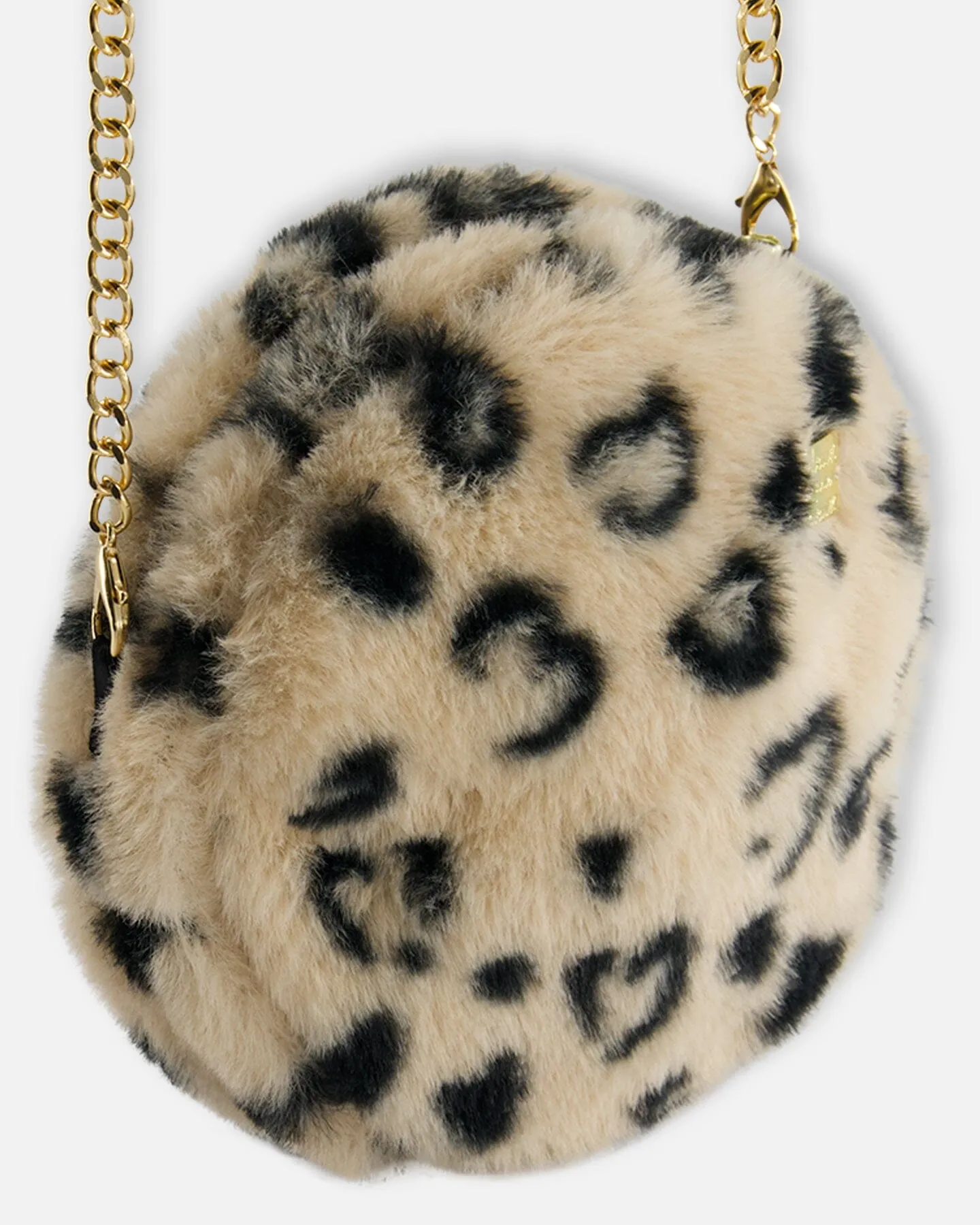 Printed Leopard Faux Fur Shoulder Bag