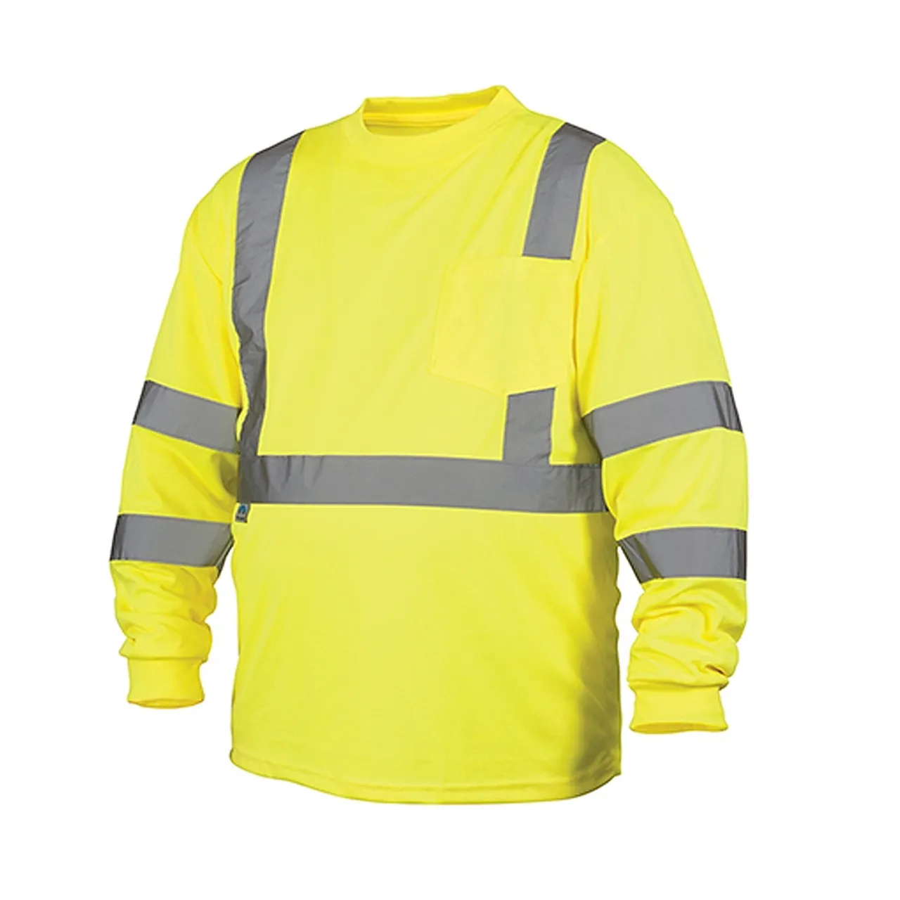 Pyramex Class 3 Hi Vis Lime Moisture Wicking Long Sleeve T Shirt RLTS3110