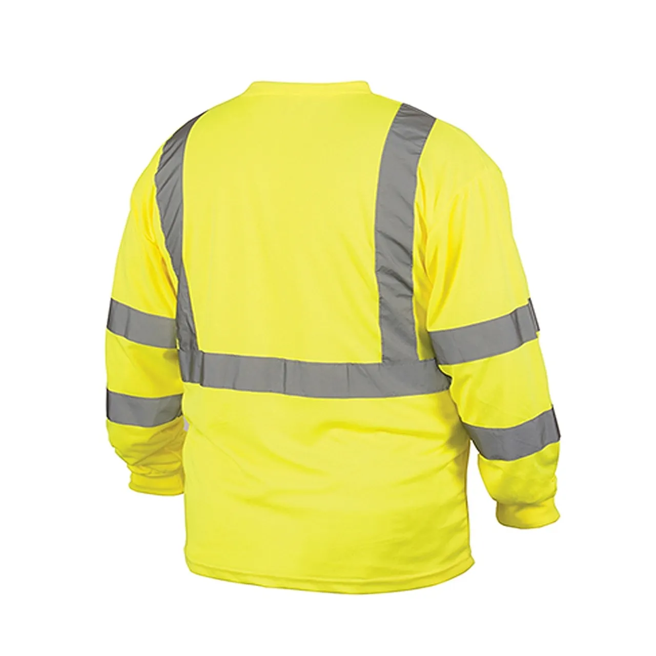 Pyramex Class 3 Hi Vis Lime Moisture Wicking Long Sleeve T Shirt RLTS3110