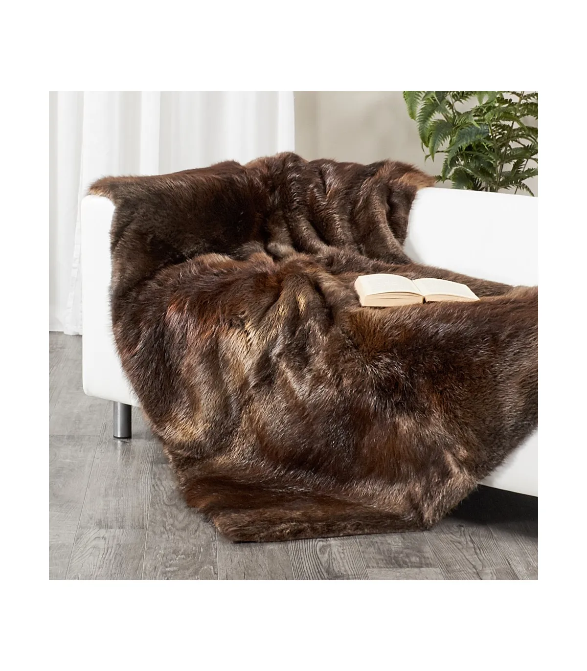 Real Beaver Fur Blanket for Luxurious Home Decor at FurSource.com