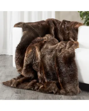 Real Beaver Fur Blanket for Luxurious Home Decor at FurSource.com