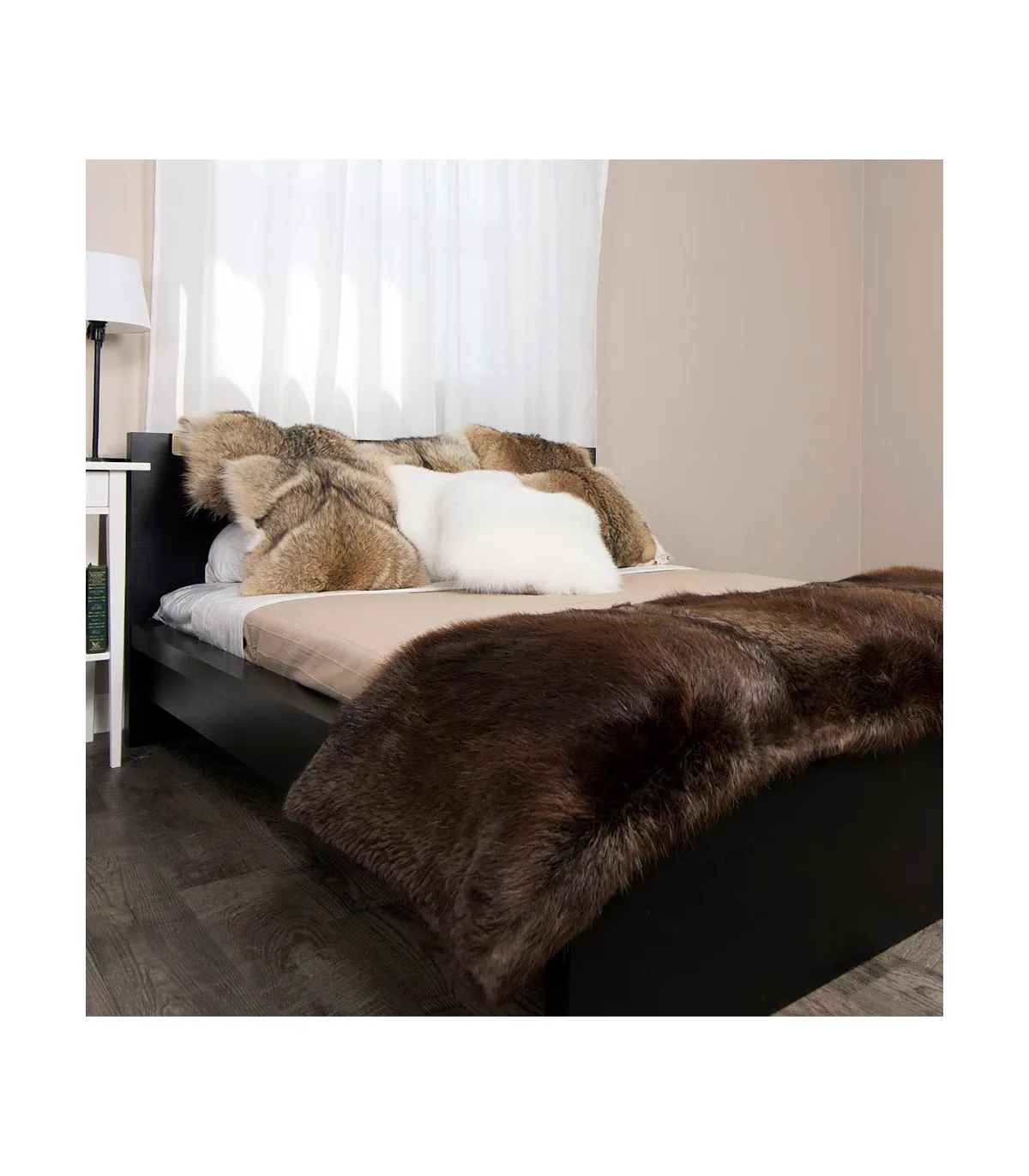 Real Beaver Fur Blanket for Luxurious Home Decor at FurSource.com