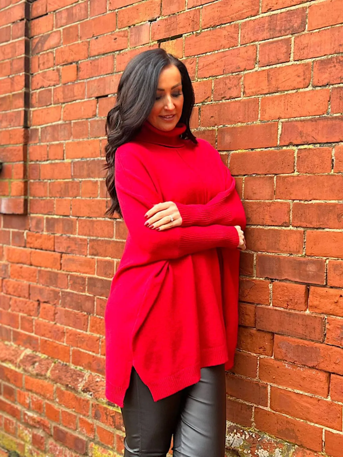 Red Premium Reverse Seam Jumper Megan