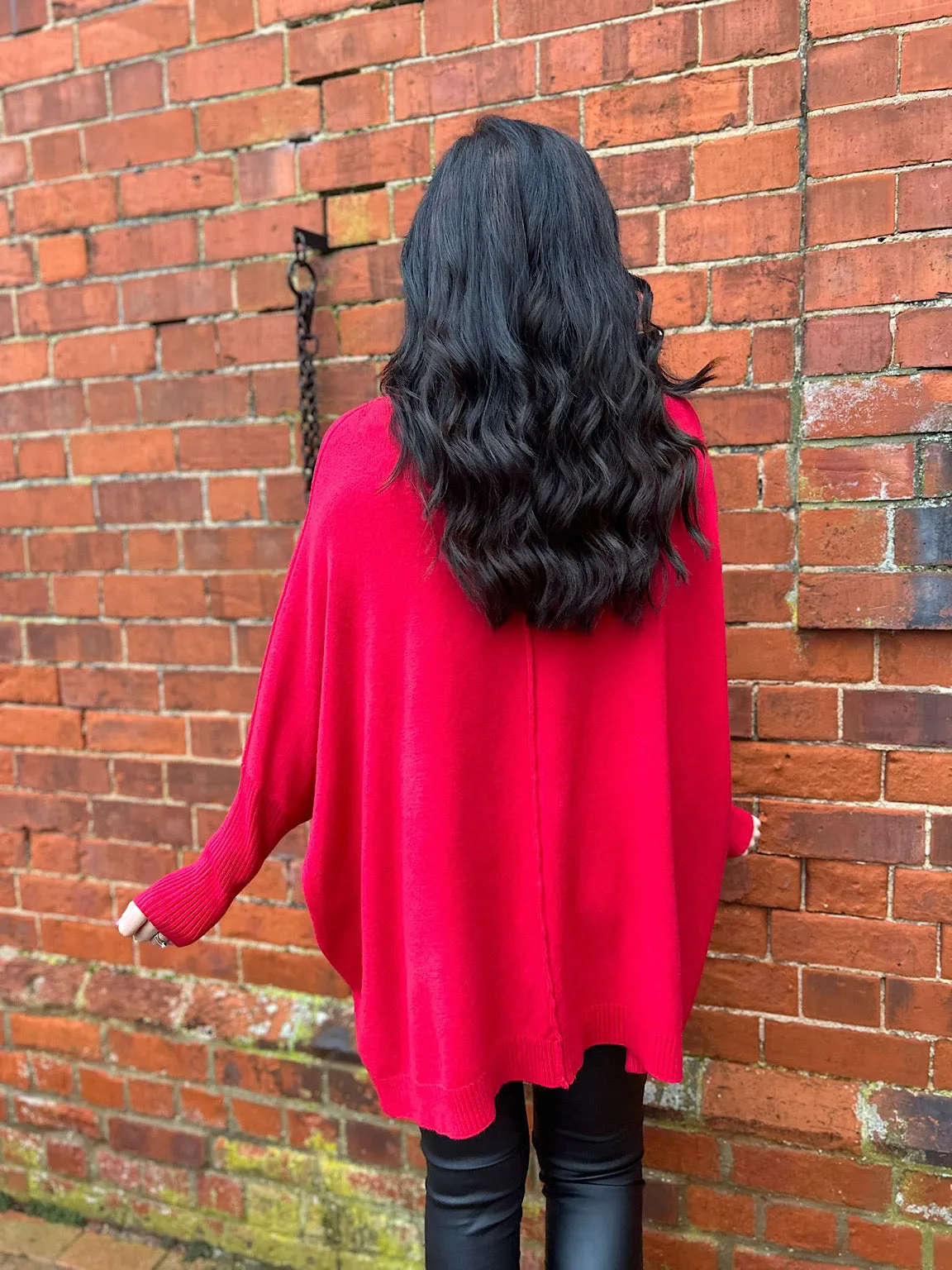 Red Premium Reverse Seam Jumper Megan