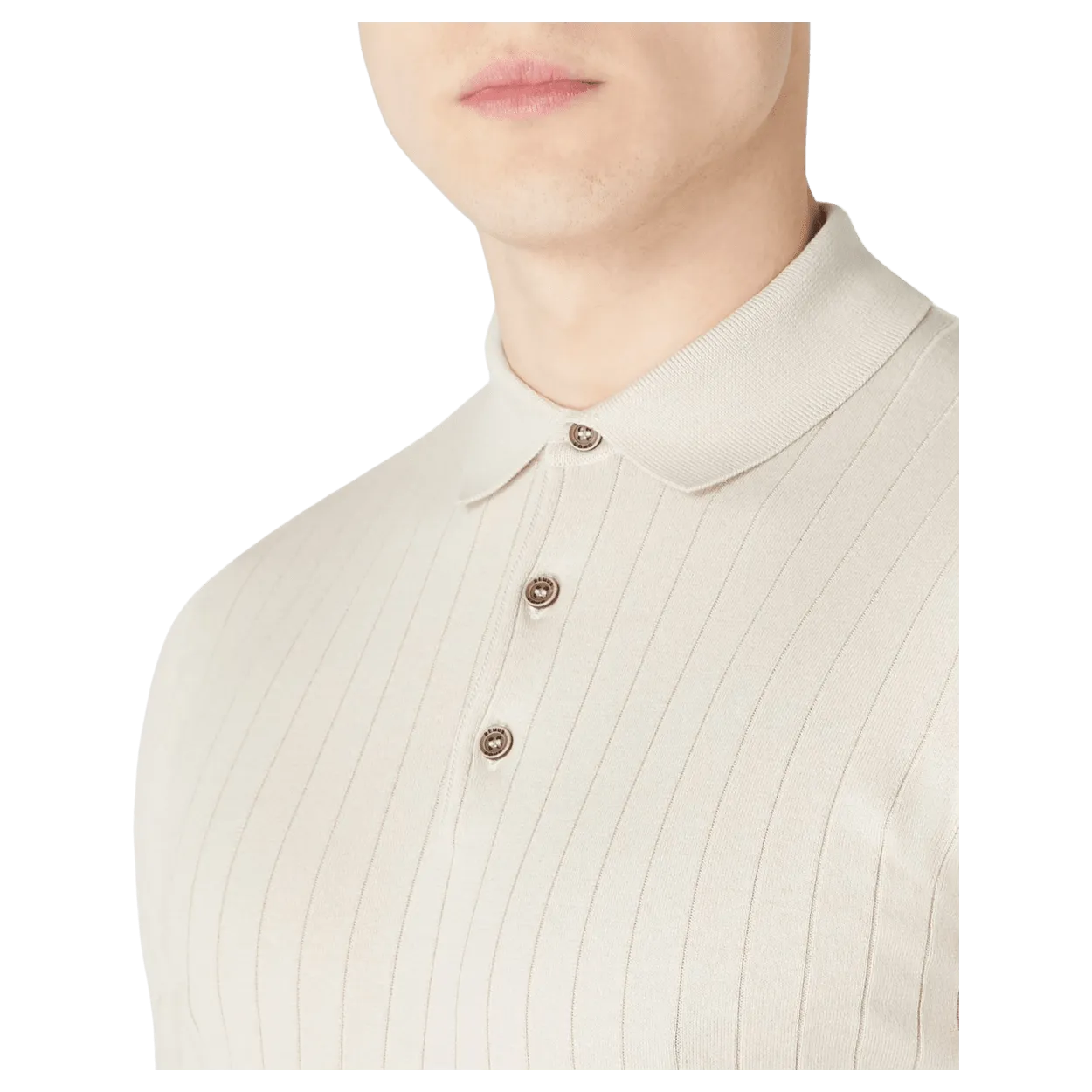 Remus Uomo Knitted Ribbed Polo Shirt