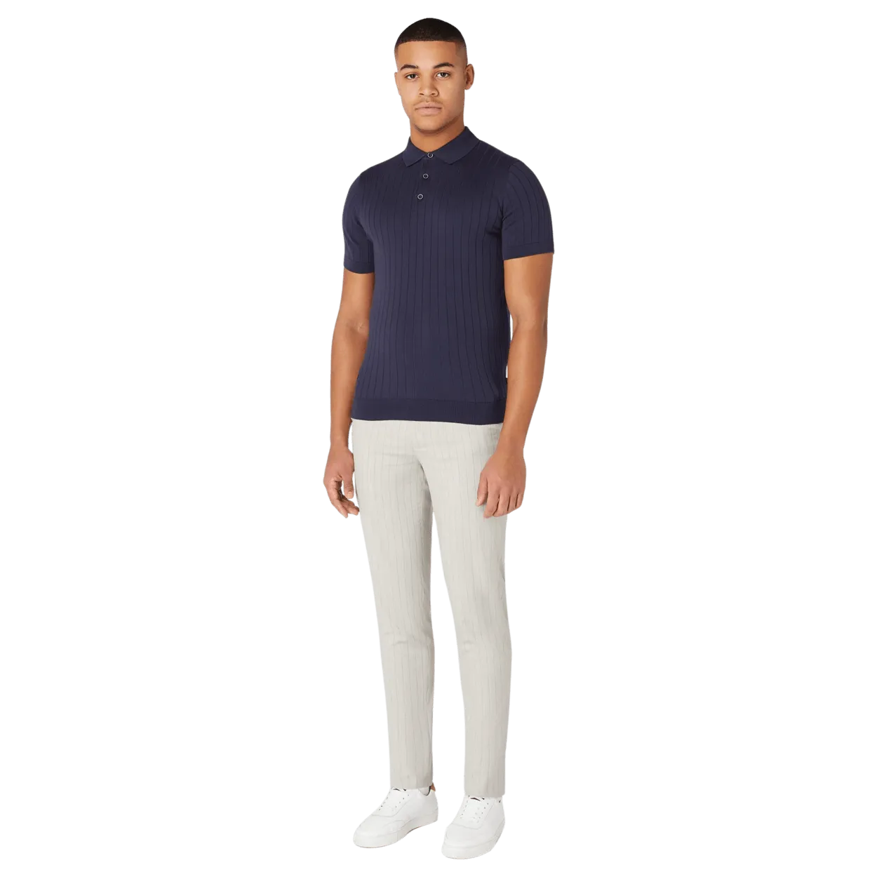 Remus Uomo Knitted Ribbed Polo Shirt