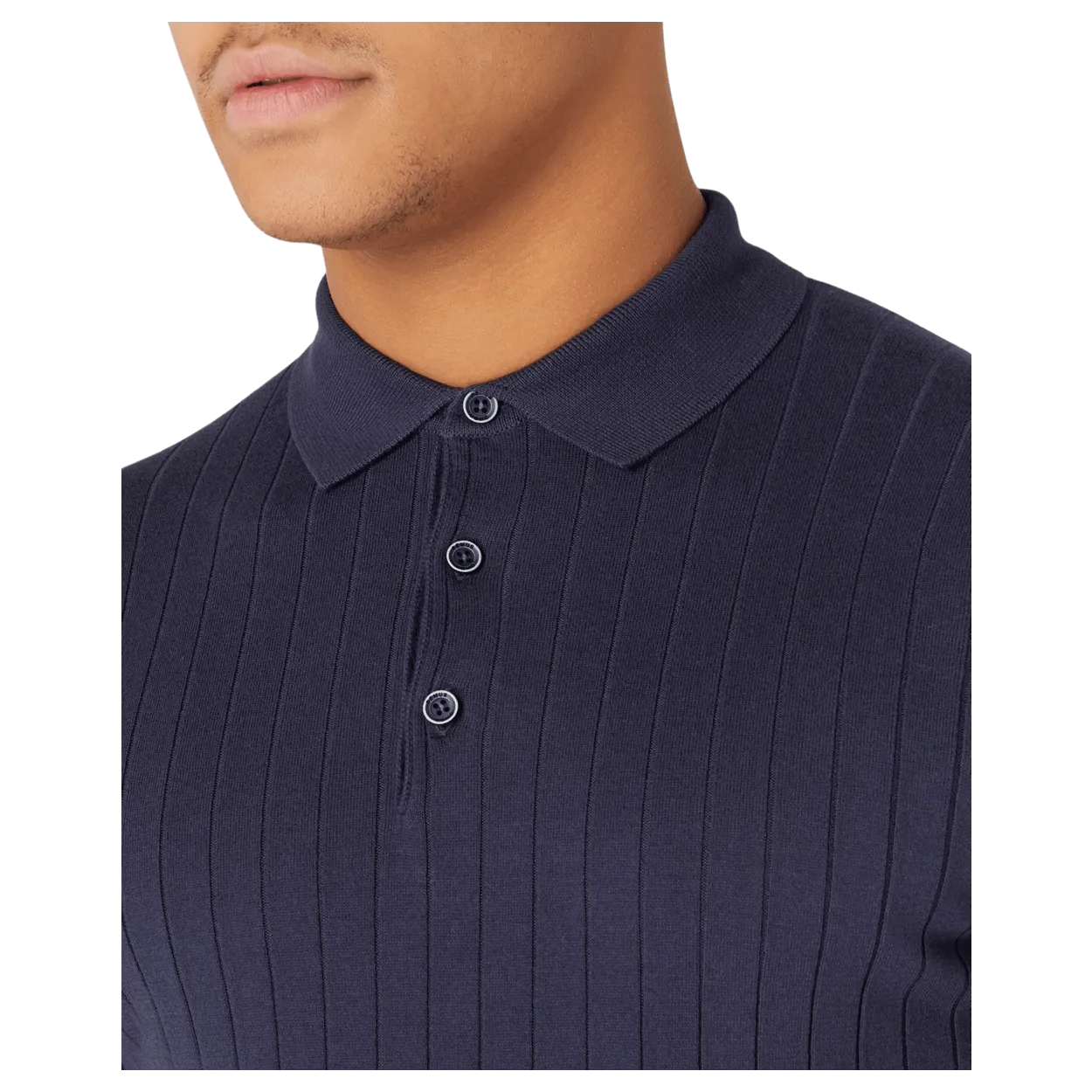 Remus Uomo Knitted Ribbed Polo Shirt