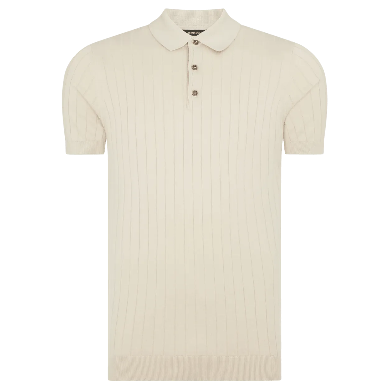 Remus Uomo Knitted Ribbed Polo Shirt