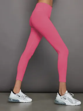 Ribbed 7/8th Legging in Bubblegum Pink