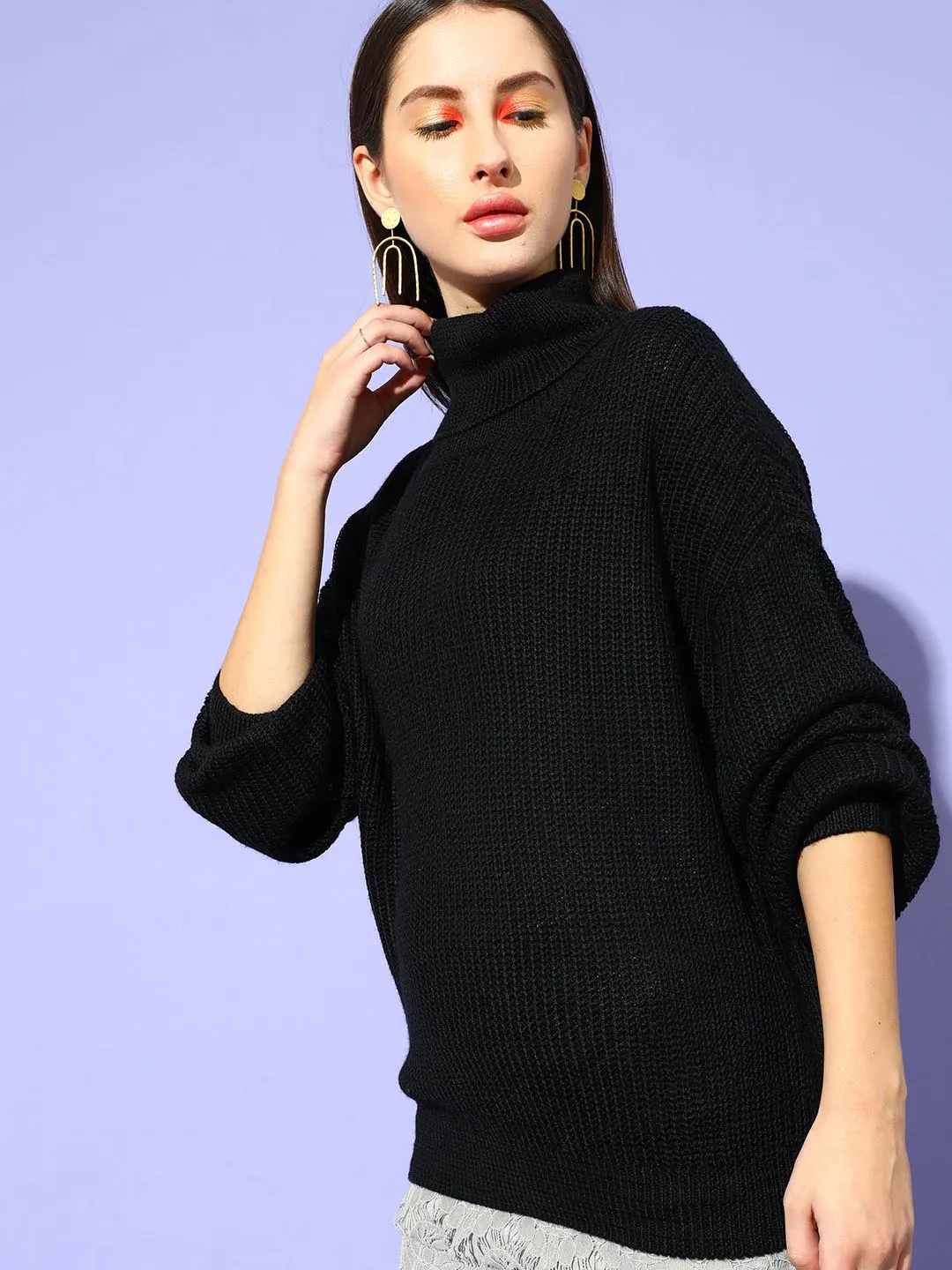 Ribbed Turtle Neck Pullover