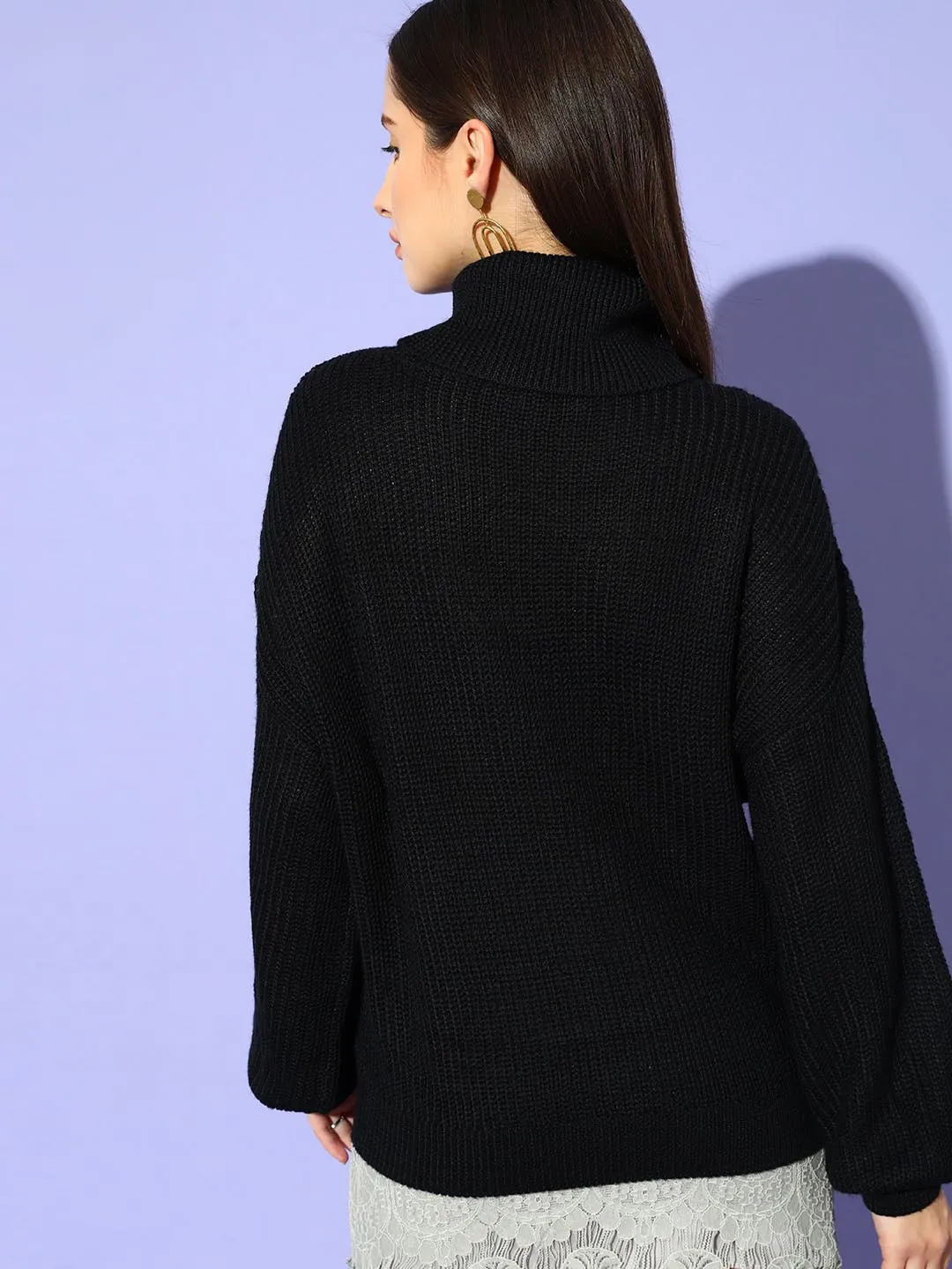 Ribbed Turtle Neck Pullover