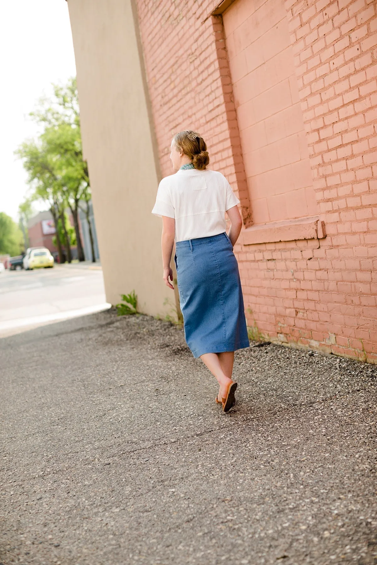 Ribbed V-Neck Button Tee - FINAL SALE