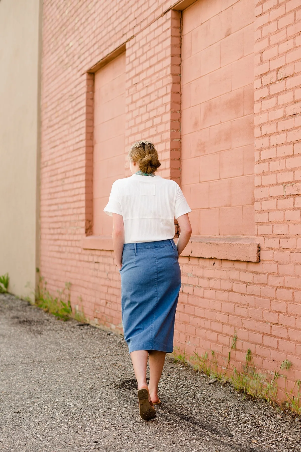 Ribbed V-Neck Button Tee - FINAL SALE