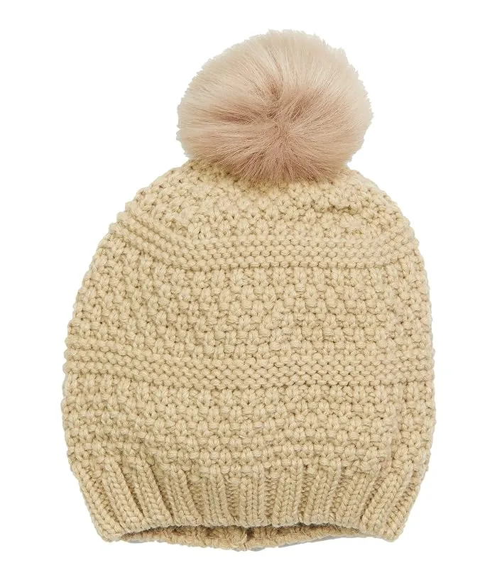 San Diego Hat Company Knit Beanie w/ Faux Fur Pom