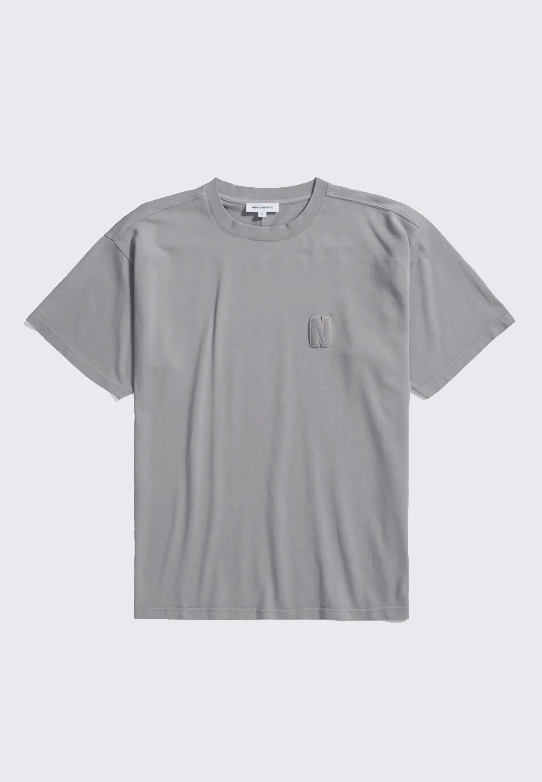 Simon Loose Organic Heavy Jersey N Patch T-Shirt - Weather Grey