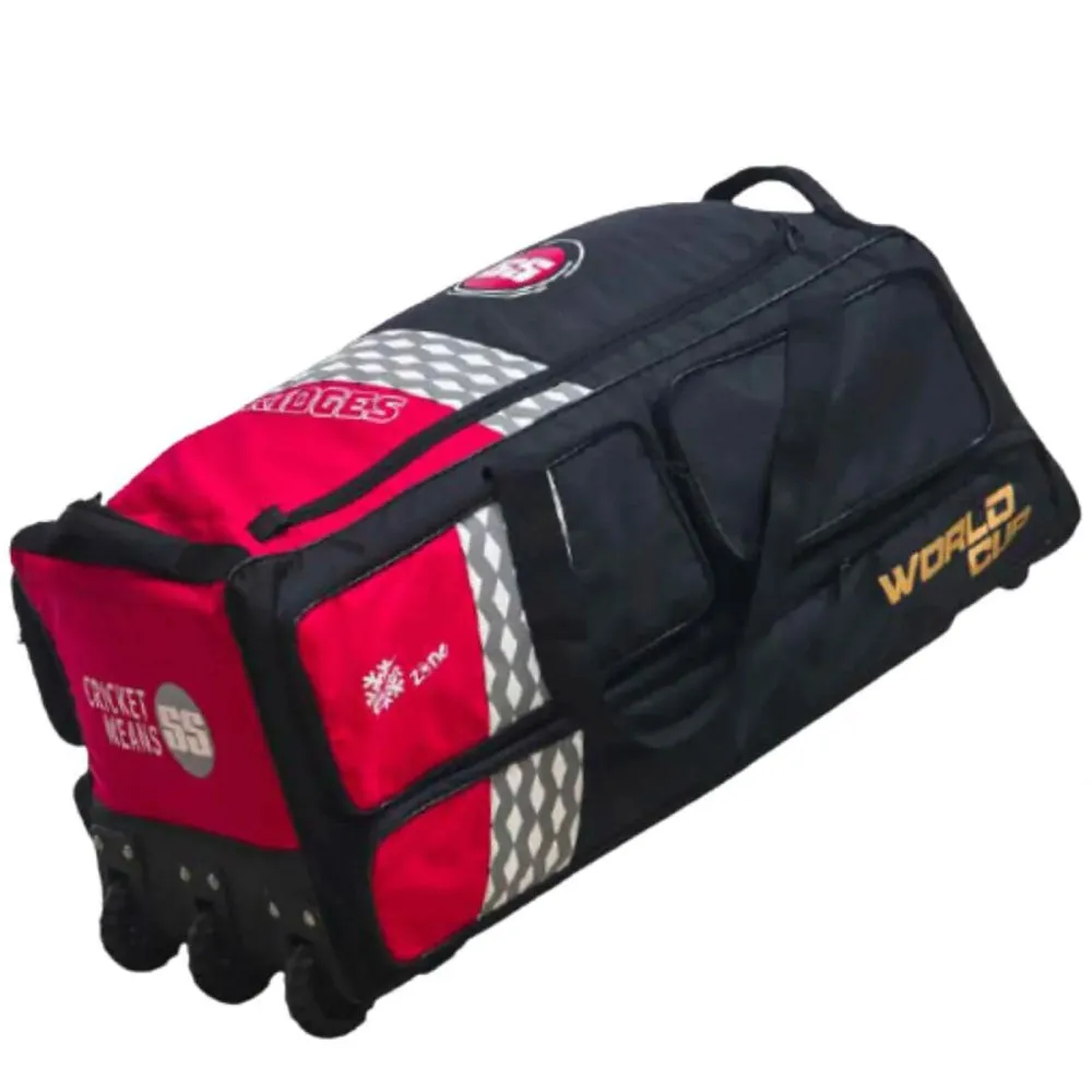 SS World Cup Edition Wheels Cricket Kit Bag (Black/Red)