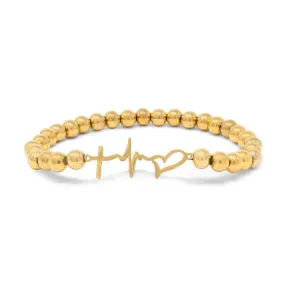 Stainless Steel Faith Hope Love Bracelet Gold Plated