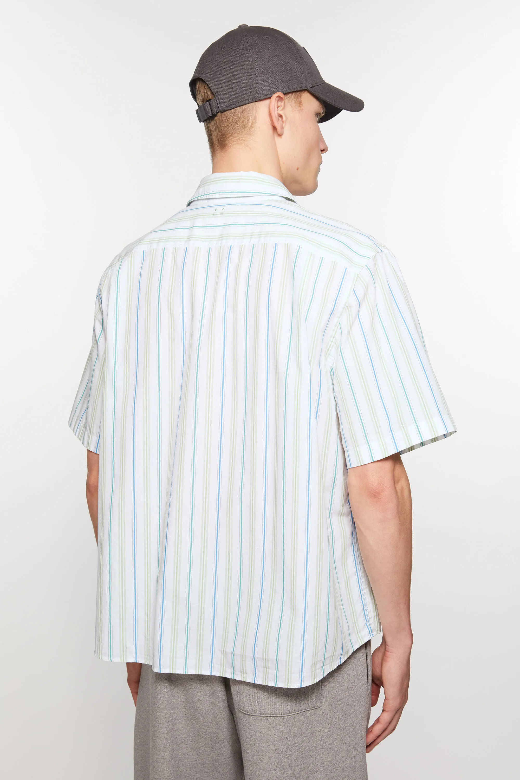 Stripe button-up shirt--Unisex-