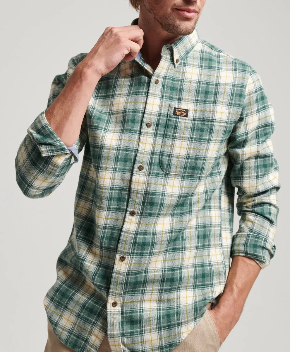 Superdry Vintage Embroided Lumberjack Check Shirt Cedar Olive