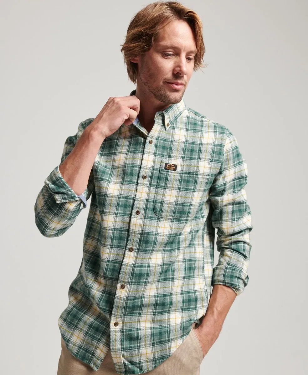 Superdry Vintage Embroided Lumberjack Check Shirt Cedar Olive