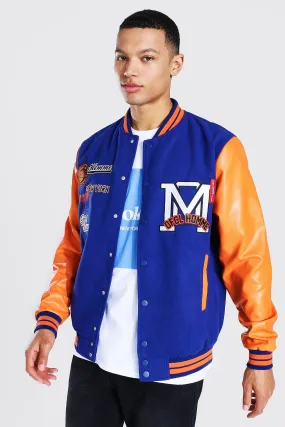 Tall Official Homme Varsity Bomber Jacket