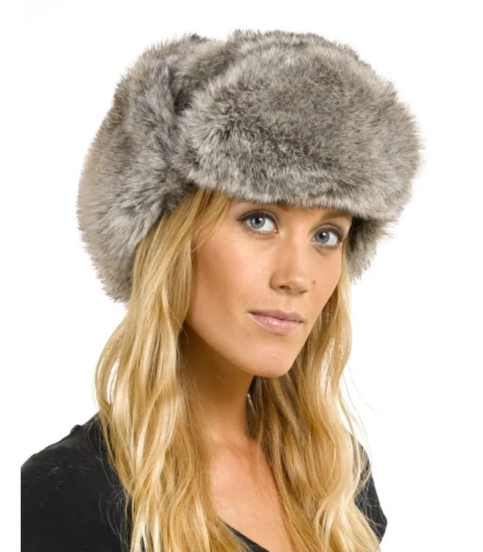 The Sochi Faux Fur Ladies Russian Hat in Grey: FurHatWorld.com