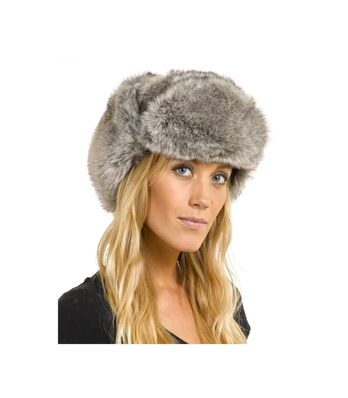 The Sochi Faux Fur Ladies Russian Hat in Grey: FurHatWorld.com