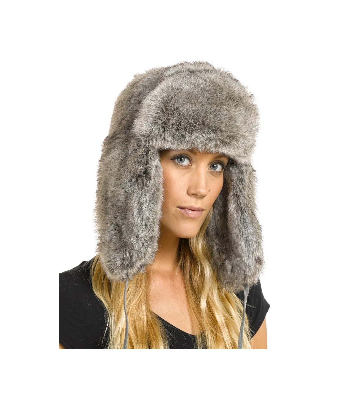 The Sochi Faux Fur Ladies Russian Hat in Grey: FurHatWorld.com