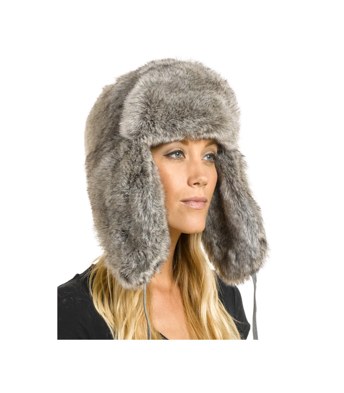 The Sochi Faux Fur Ladies Russian Hat in Grey: FurHatWorld.com