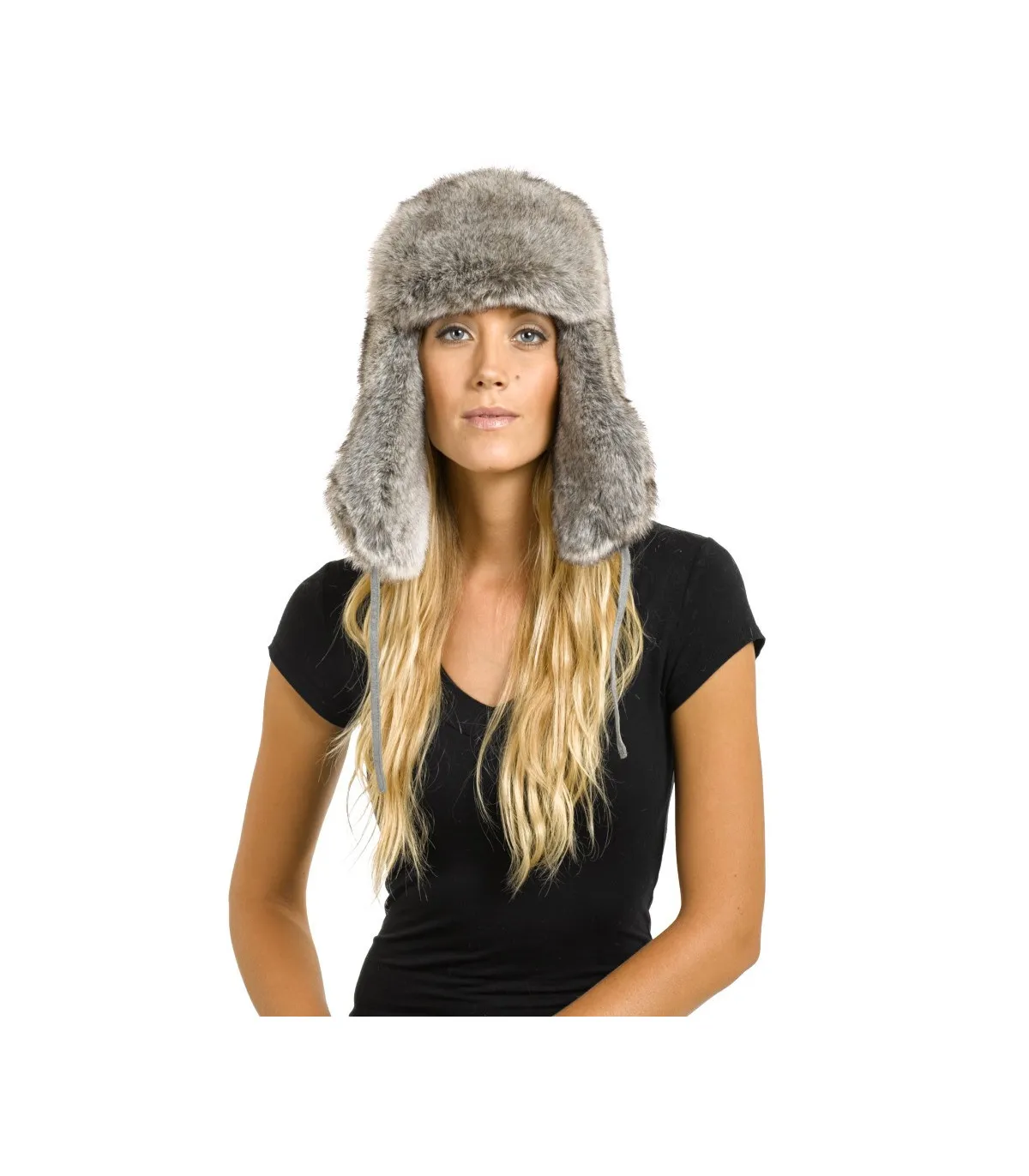 The Sochi Faux Fur Ladies Russian Hat in Grey: FurHatWorld.com