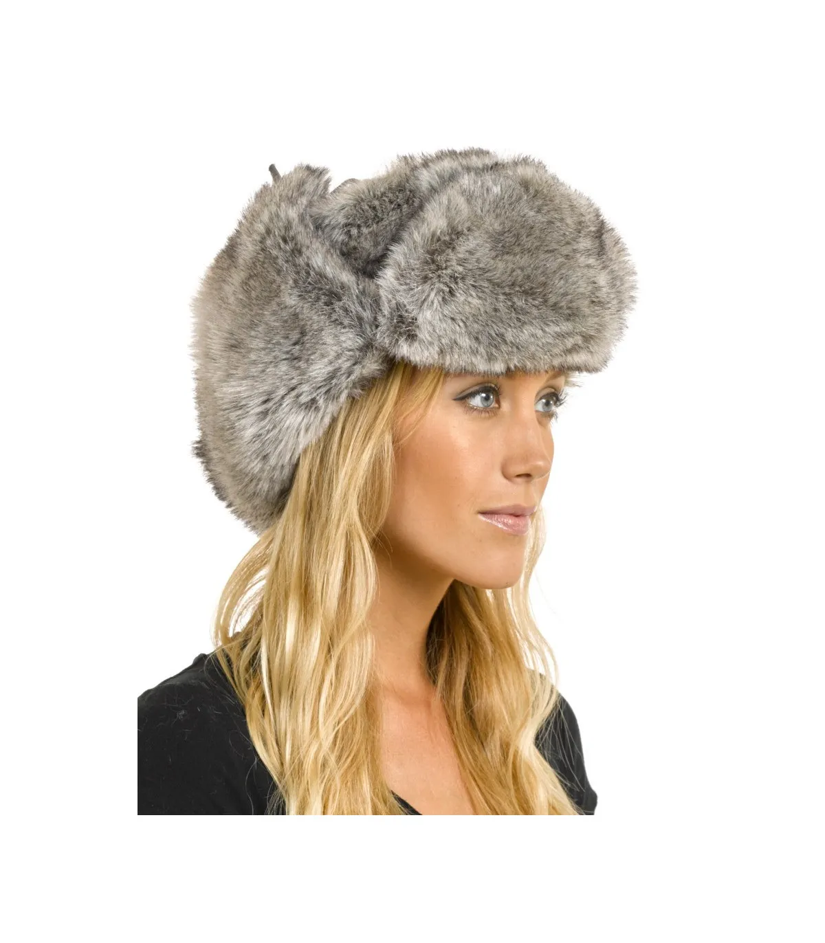 The Sochi Faux Fur Ladies Russian Hat in Grey: FurHatWorld.com