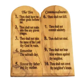 The Ten Commandments Olive Wood Engraved Wooden Plaque Home Decor Bethlehem 5