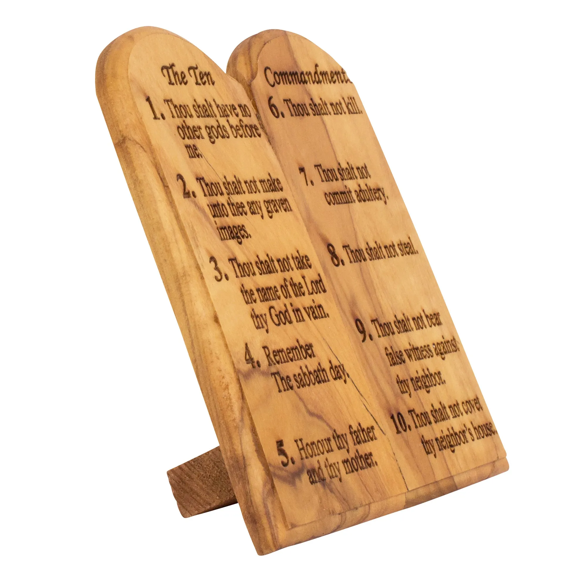 The Ten Commandments Olive Wood Engraved Wooden Plaque Home Decor Bethlehem 5