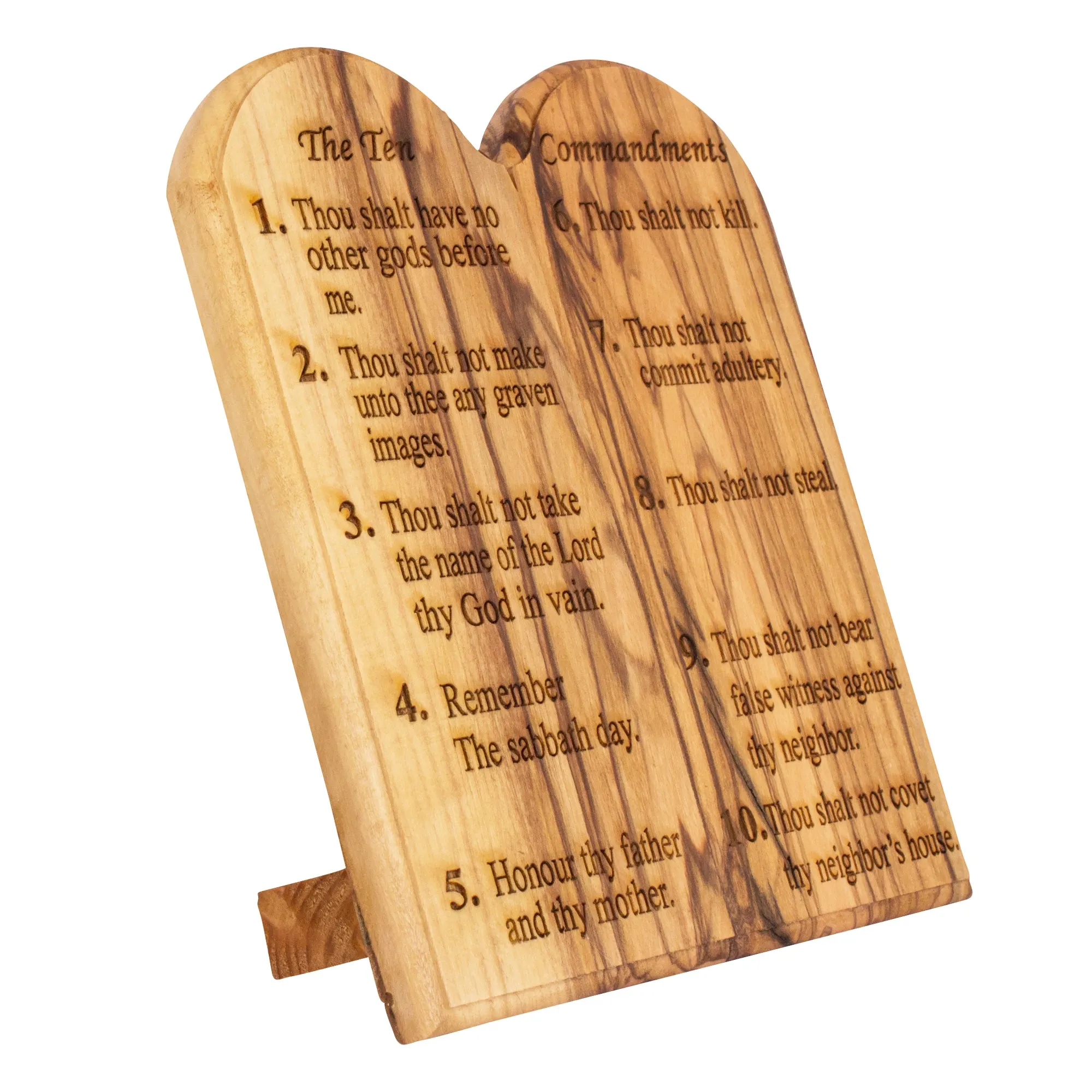 The Ten Commandments Olive Wood Engraved Wooden Plaque Home Decor Bethlehem 5