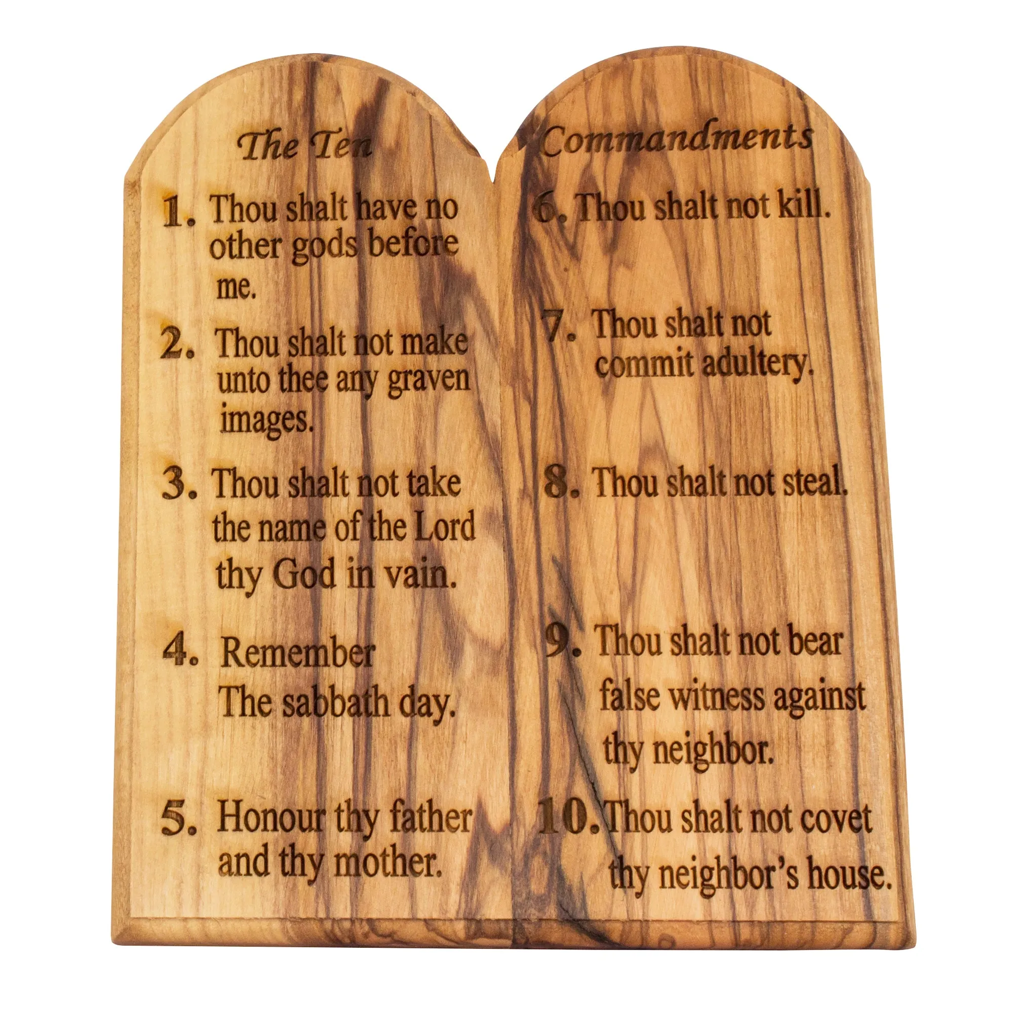 The Ten Commandments Olive Wood Engraved Wooden Plaque Home Decor Bethlehem 5